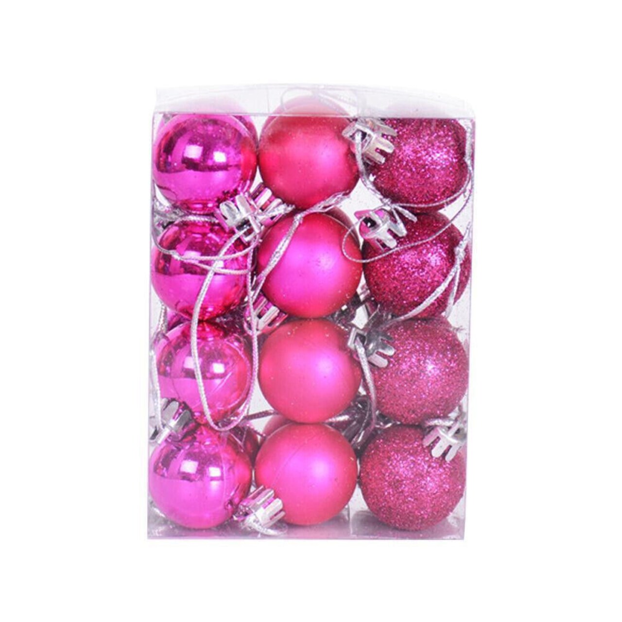 24pcs Mini Shatterproof Christmas Tree Ball Ornaments Shiny and Glitter